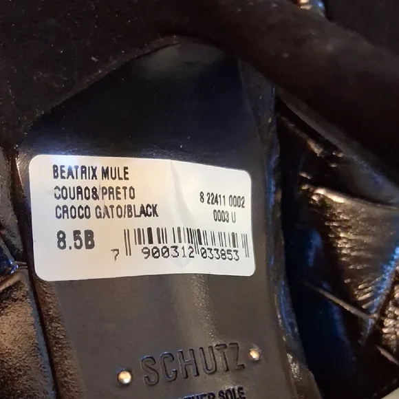 SCHUTZ Black Heels with Gold Accent - Picture 7 of 7